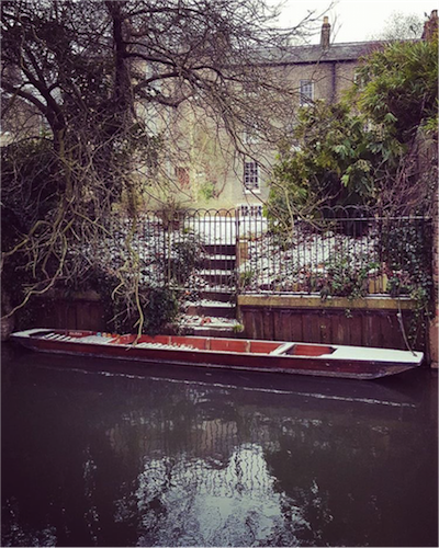The Cambridge Punt Company - River Cam punt behind house